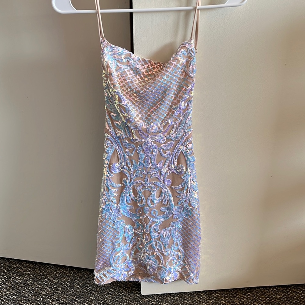 Lucy in the Sky iridescent mini dress